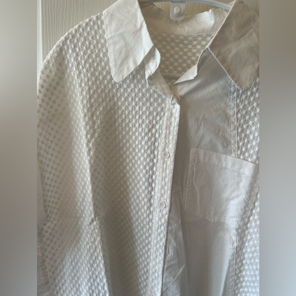 New White Cotton Blouse - image 2